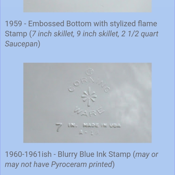 1959s corningware 7" Casserole dish 025 Embossed Botton . stylized flam… - Picture 2 of 8